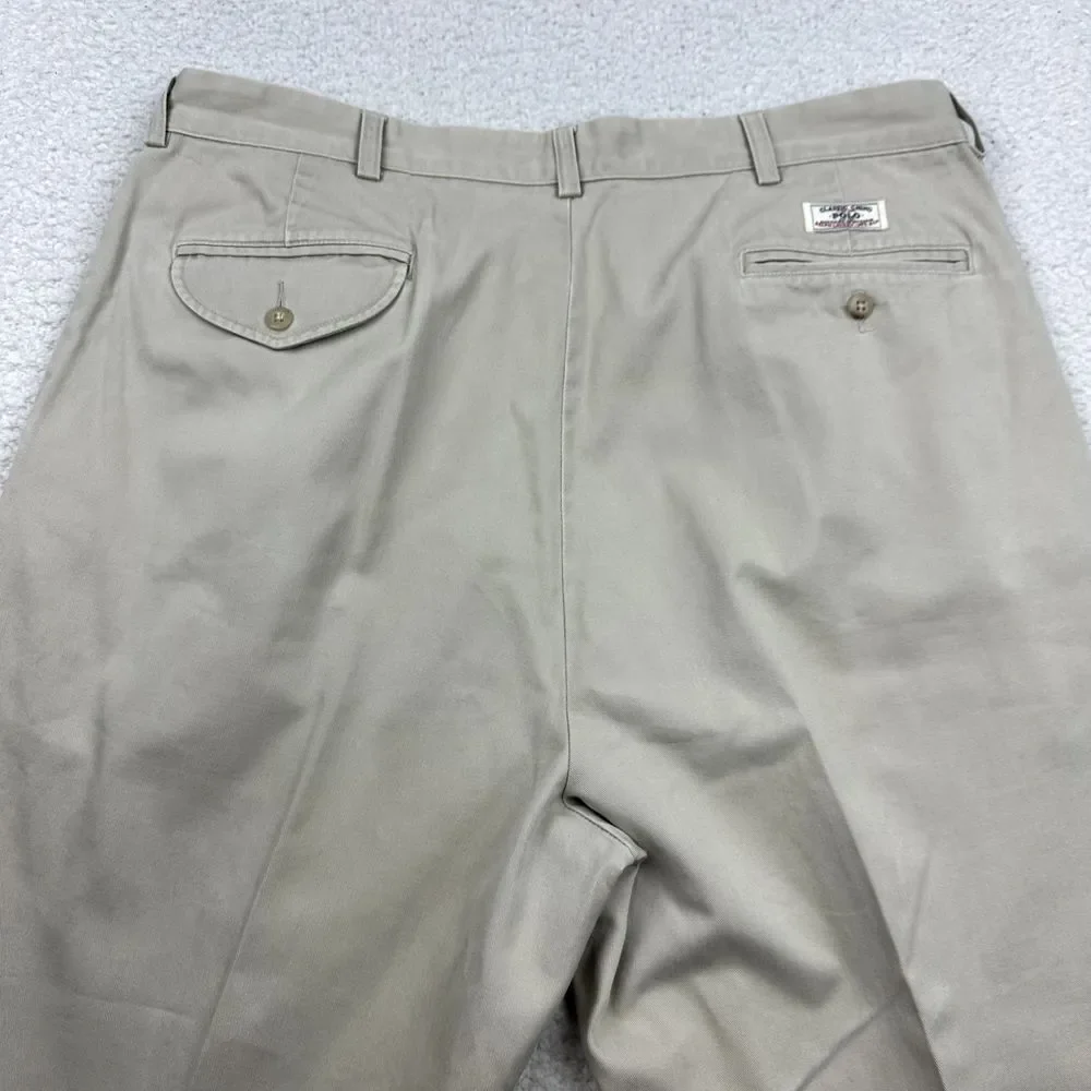 Polo Ralph Lauren Hammond Chino‎ Pants Men's 38X27 Beige Pleated Straight Cuffed